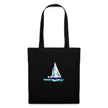 Segelschiff Segler Segelsport Segeln Segelboot - Stoffbeutel - Schwarz - Vorne