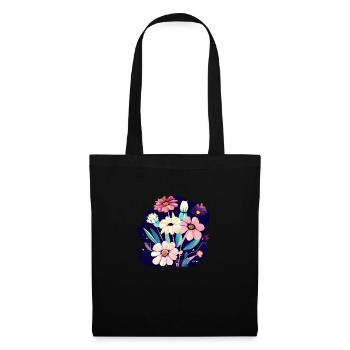 Bouquet de fleurs Fleuristerie Nature Prairie fleurie - Sac en tissu - noir - Devant