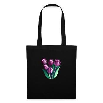 Blumen Blumenstrauß Floristik - Stoffbeutel - Schwarz - Vorne