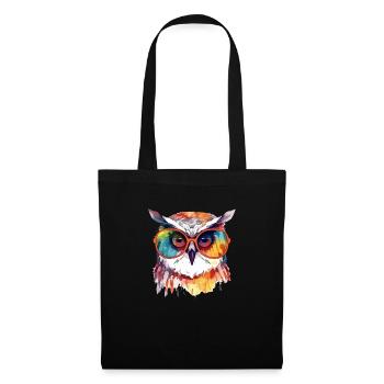 Chouchou la chouette à lunettes - Sac en tissu - noir - Devant