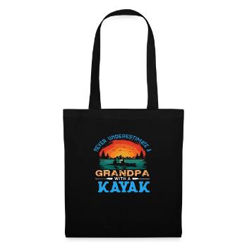 Never Underestimate a Grandpa with a Kayak - Stoffbeutel - Schwarz - Vorne