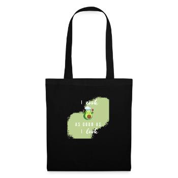 "I cook as good as i look! - Avocado" - Tote Bag - black - Front