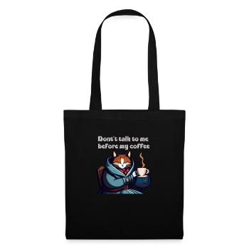 Drôle de chat et de café - Sac en tissu - noir - Devant