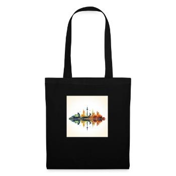 Horizon de Düsseldorf - Sac en tissu - noir - Devant