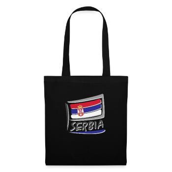 Drapeau de la Serbie - Sac en tissu - noir - Devant