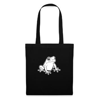 Frosch Amphibie Kröte - Stoffbeutel - Schwarz - Vorne