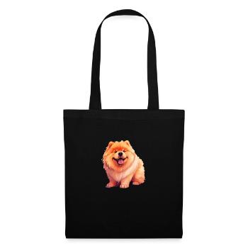 Chow Chow Kunst - Stoffbeutel - Schwarz - Vorne