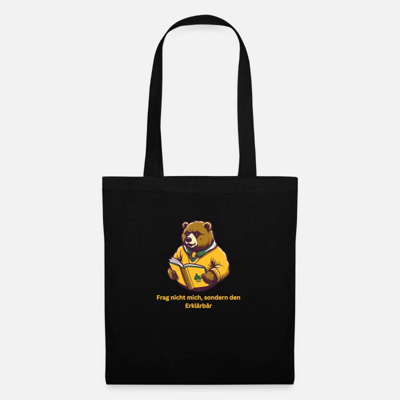 Der Erklärbär - Stoffbeutel - Schwarz