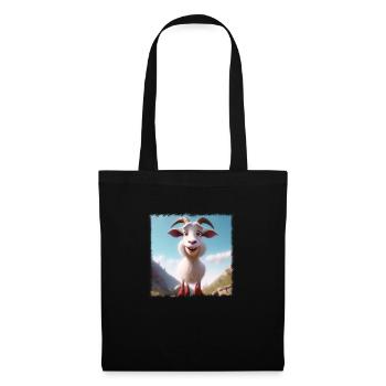 Chèvre heureuse - Sac en tissu - noir - Devant