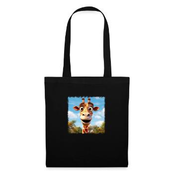Girafe mignonne - Sac en tissu - noir - Devant