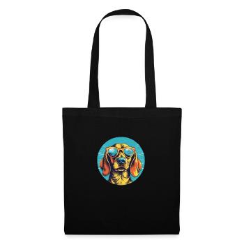 Chien - Sac en tissu - noir - Devant