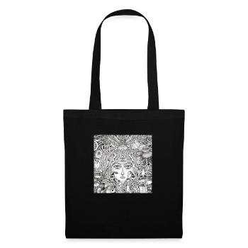 Res coloring book page trippy - Tote Bag - black - Front