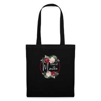 Team de la mariée floral - Sac en tissu - noir - Devant