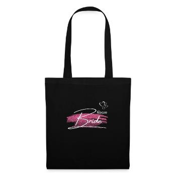 Team Braut-Team der Braut Golden Pink - Stoffbeutel - Schwarz - Vorne