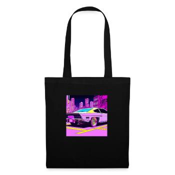 Cyberpunk Car Futuristic Night City 80s Retro - Tote Bag - black - Front