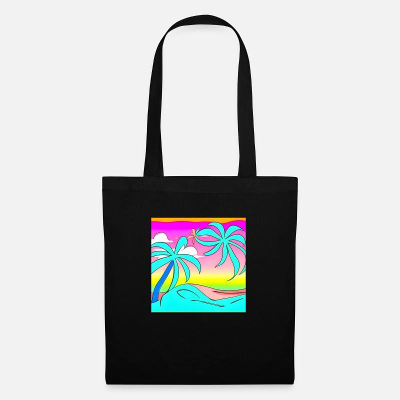 Psychedelic Palm - Stoffbeutel - Schwarz