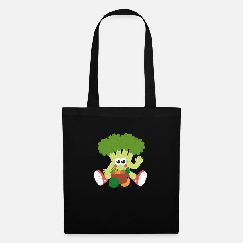 GLÜCKLICHER BRROCCOLI - Stoffbeutel - Schwarz