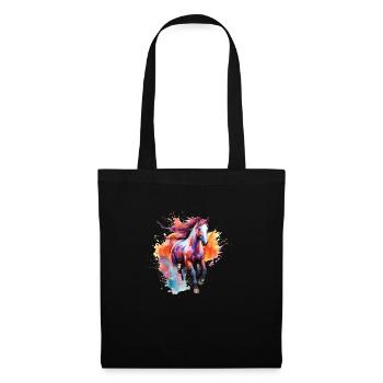 colorful water horse painting - Sac en tissu - noir - Devant