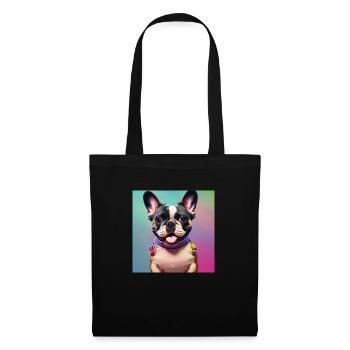Collection Pastel Doggy - Bouledogue Français - Sac en tissu - noir - Devant