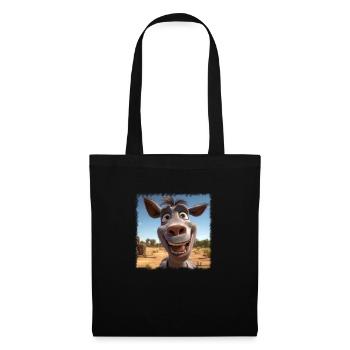 âne fou - Sac en tissu - noir - Devant