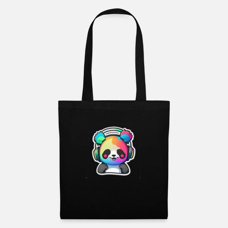 Joyeux Panda - Sac en tissu - noir