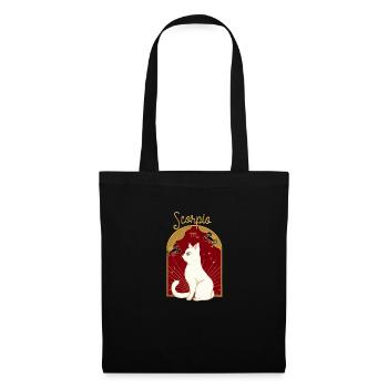 Scorpio Zodiac Sign Cat - Stoffbeutel - Schwarz - Vorne