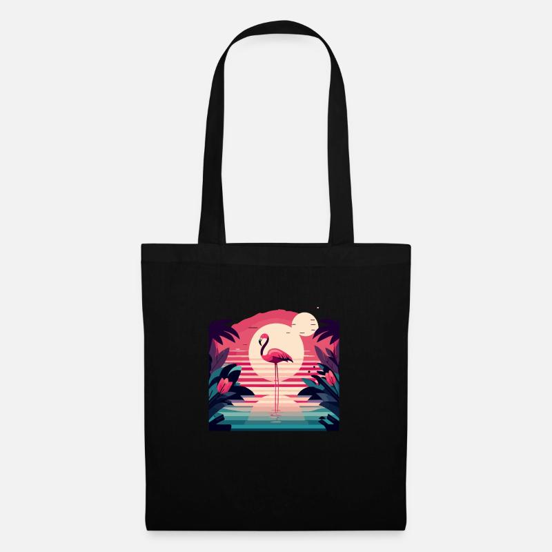 Flamingo Paradis - Miami Style - Stoffbeutel - Schwarz