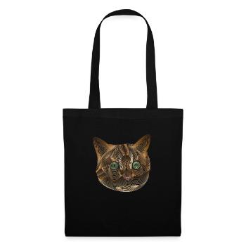 Katze Gesicht - Stoffbeutel - Schwarz - Vorne
