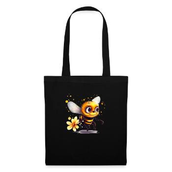 Drôle d’abeille s’est couverte de pollen d’abeille - Sac en tissu - noir - Devant