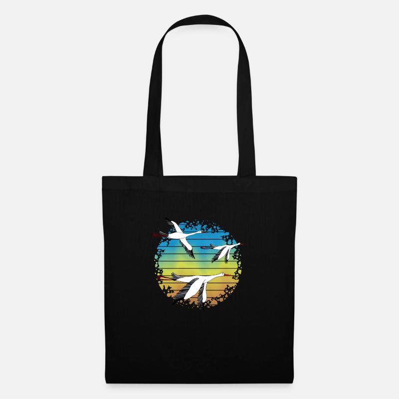 Cigognes - Sac en tissu - noir