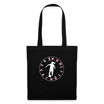 Fußball Mädchen, Frauenfußball, Frauenfußball, Sport - Stoffbeutel - Schwarz - Vorne