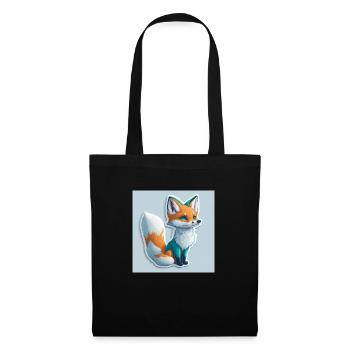 Cute Fox Sticker - Stoffbeutel - Schwarz - Vorne