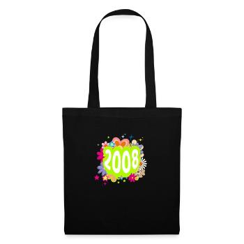 Year 2008 Anniversary Groovy Floral - Tote Bag - black - Front