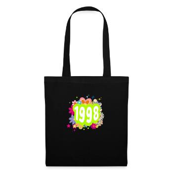 Année 1998 anniversaire Groovy floral - Sac en tissu - noir - Devant