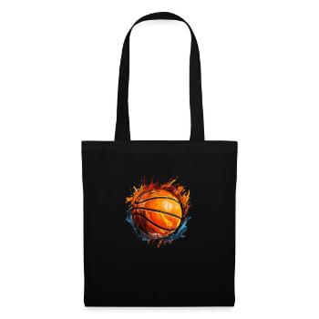 Basketball with colorful flames clipart - Tote Bag - black - Front