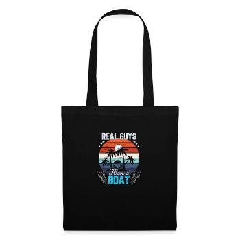 Real Guys have a Boat - Stoffbeutel - Schwarz - Vorne