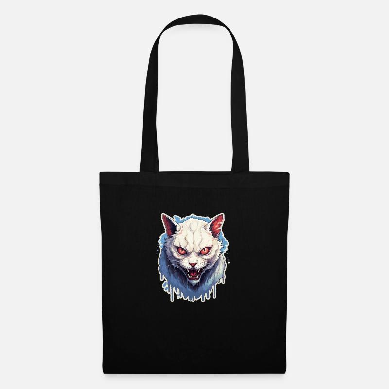 Katze Horror Halloween - Stoffbeutel - Schwarz
