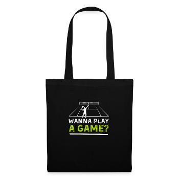 Wanna Play A Game - Tennis Player and Coach Design - Stoffbeutel - Schwarz - Vorne