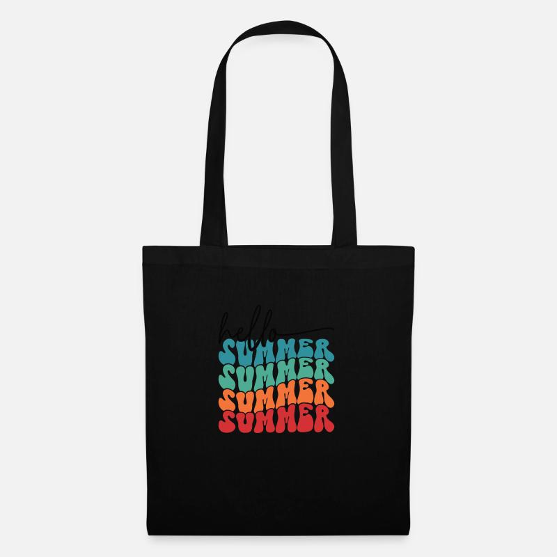 Hello Summer Sommer Sonne Strand Urlaub Meer Insel - Stoffbeutel - Schwarz