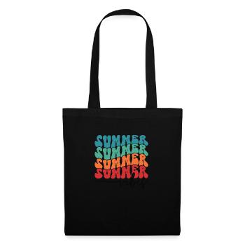 Summer Vibes Sommer Sonne Strand Urlaub Meer Palme - Stoffbeutel - Schwarz - Vorne