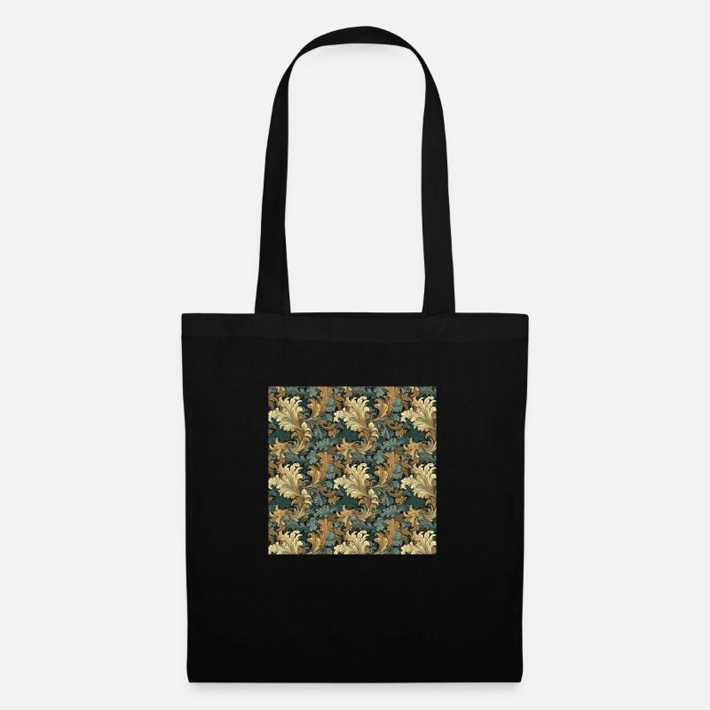 Leaves Seamless Pattern Leaf Foliage Nature Print - Tote Bag - black