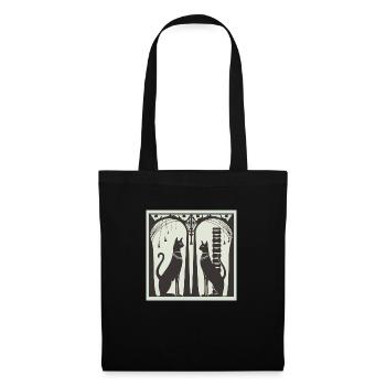 Chats égyptiens - Sac en tissu - noir - Devant
