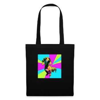Teckel Pop Art - Sac en tissu - noir - Devant