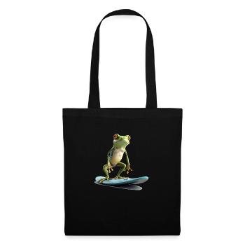 Frog surfing - Tote Bag - black - Front