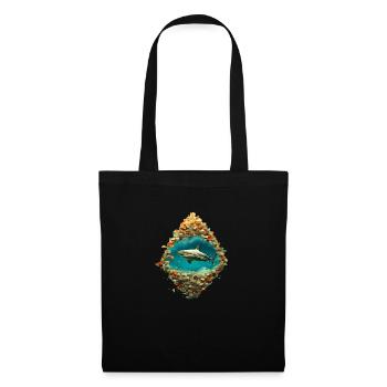 Le requin dans le cœur - Sac en tissu - noir - Devant
