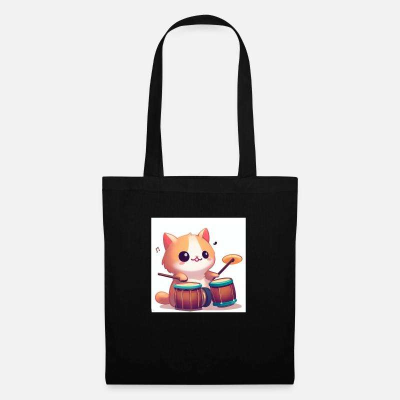 Katze - Stoffbeutel - Schwarz