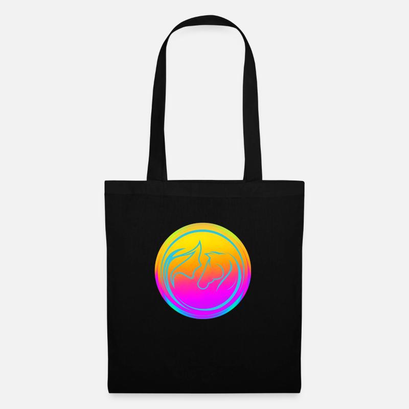 Neon Horse Lover - Stoffbeutel - Schwarz