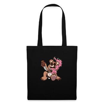 Dessin animé Teddy Bear Monster - Sac en tissu - noir - Devant