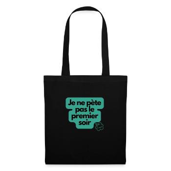 Je ne pète pas le premier soir humour - Sac en tissu - noir - Devant