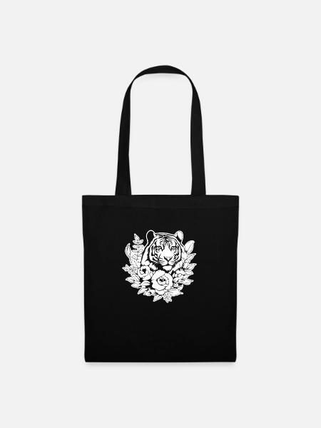 Tiger Raubkatze - Stoffbeutel - Schwarz